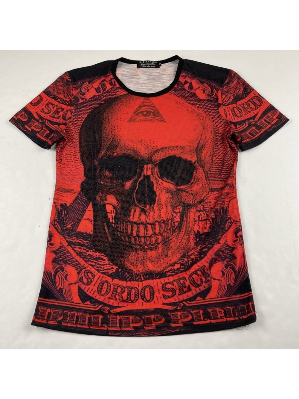 Philipp Plein Illegal Fight Club Limited Edition T-Shirt Men’s M Skull AOP Red
